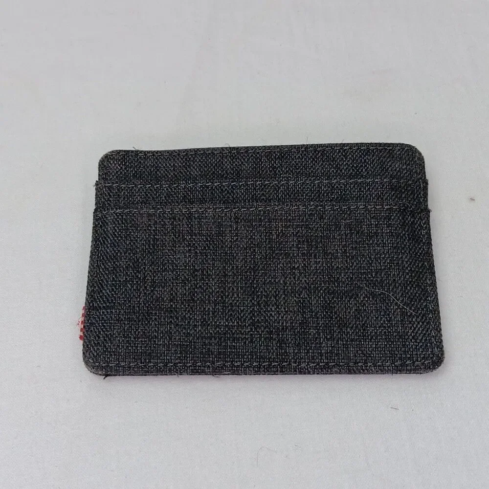 Herschel Supply Company Charlie Wallet Black Crosshatch Grey Twill Card Holder